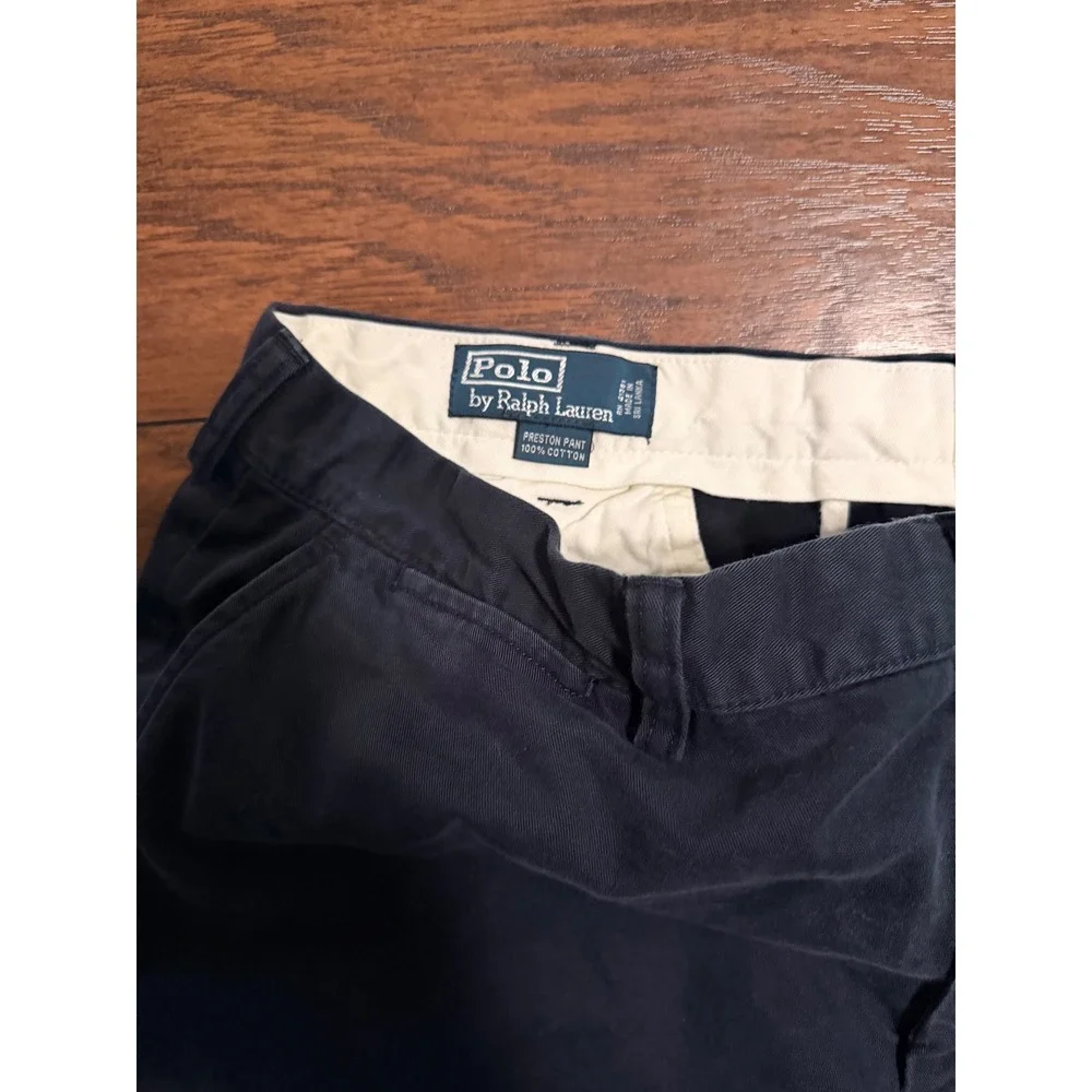 Polo Ralph Lauren Preston Pant Mens 38x34 Navy Blue Cotton‎ Chino Straight Leg